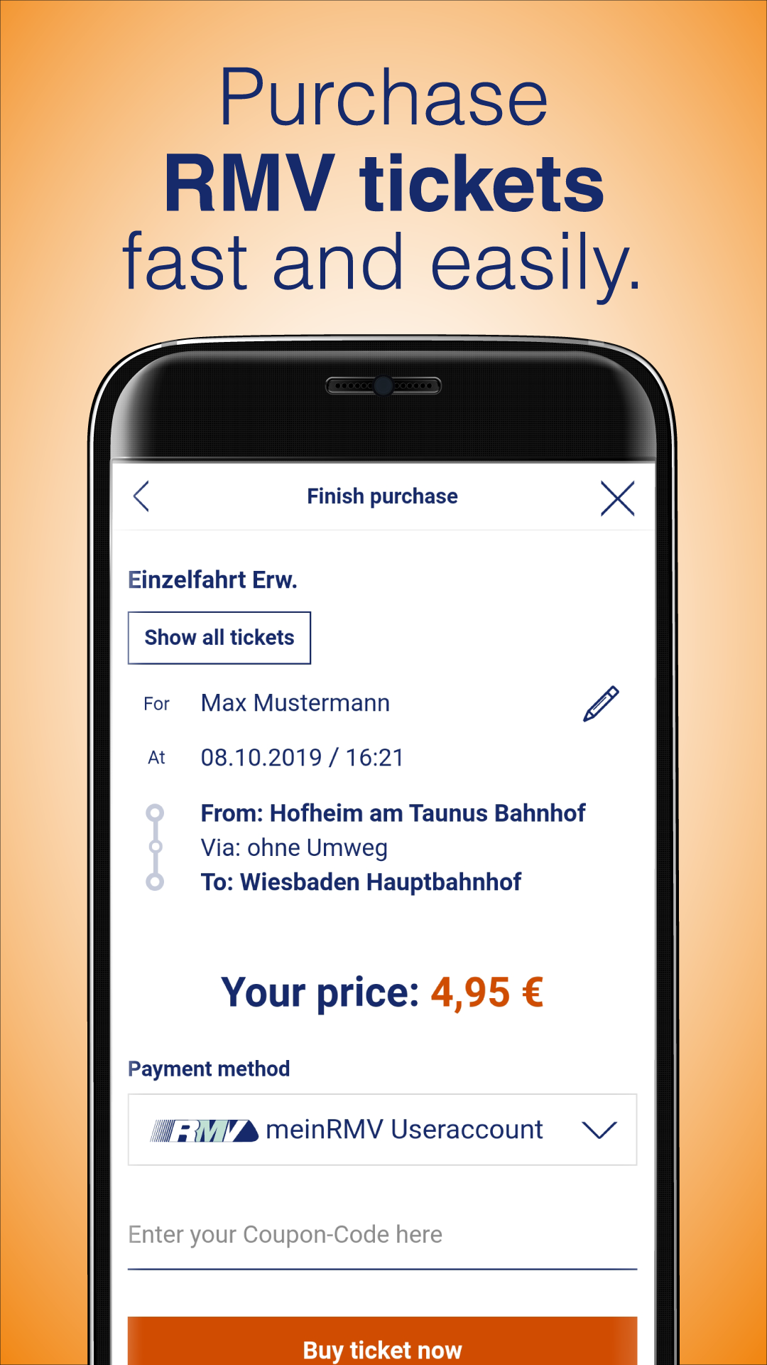 Android application RMV Rhein-Main-Verkehrsverbund screenshort