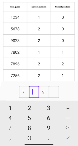 Android application Guess Number: Brain work out screenshort