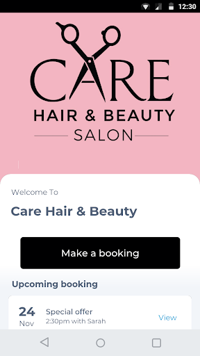 Android application Care Hair & Beauty screenshort
