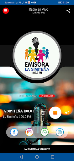 Android application La Simiteña 100.0 FM screenshort