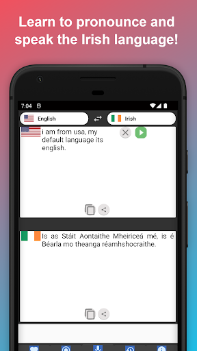 English to Irish Translator Screen 2