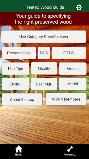 Android application Treated Wood Guide screenshort
