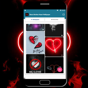 Screenshot 3 Neon Broken Heart Wallpaper android