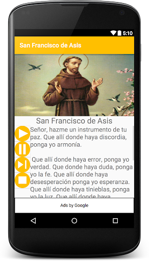 Android application San Francisco de Asis screenshort