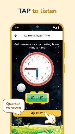 Screenshot of Kids Clock Learning
