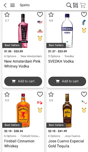 Android application Military Liquors screenshort