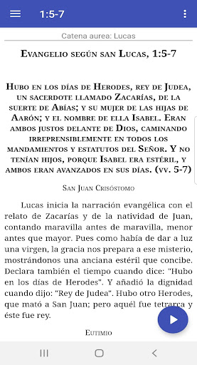 Android application Catena aurea (Tomás de Aquino) screenshort