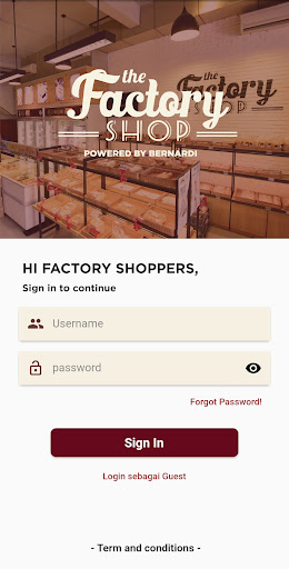 Android application Factoryshoppers screenshort