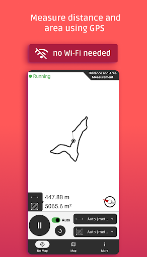 Android application Distance and area measurement screenshort