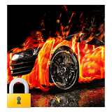Burning Fire Car Lock icon