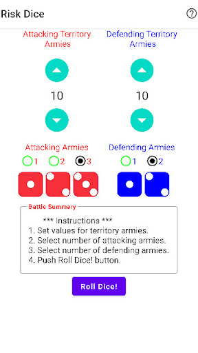 Android application Risk Dice screenshort