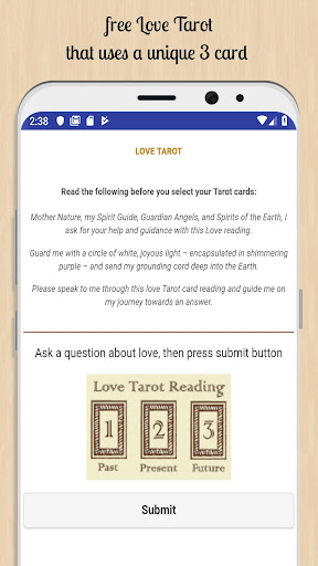 Android application Love Tarot screenshort
