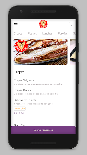 Android application Delicias do Crepe screenshort
