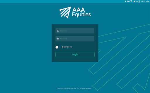 Android application AAA Equities Tablet screenshort