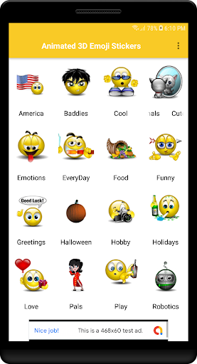 Android application Animated Emoji Gif Stickers screenshort