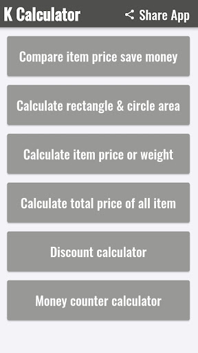 Android application K Calculator screenshort