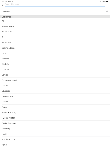 Screenshot of cloudLibrary NewsStand