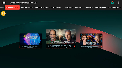 Screenshot of World Science Festival TV