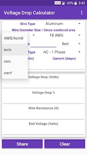 Voltage Drop Calculator Screenshot