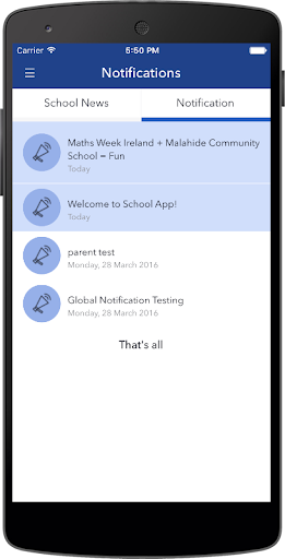 Android application Malahide Community School screenshort