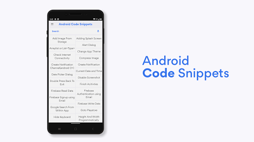 Android application Code Snippets For Android screenshort