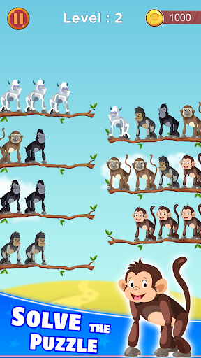 Monkey Sort Puzzle - Pet game Screen 3