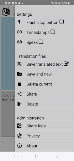 Cyfer Continuous Translator Screen 3