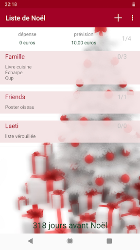 Android application Christmas List screenshort