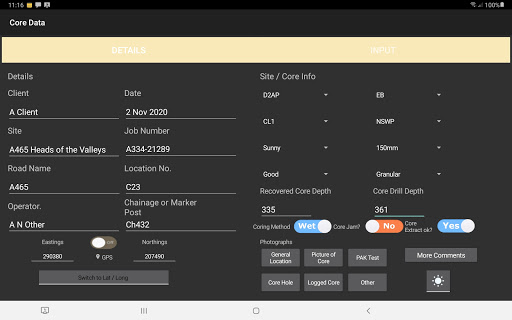 Android application Core DATA screenshort