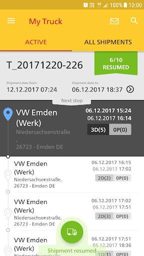 DHL My Truck Screen 2