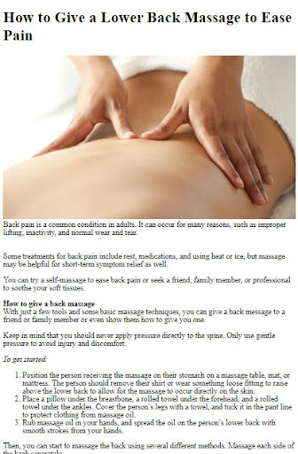 Android application How to Massage Lower Back Pain screenshort