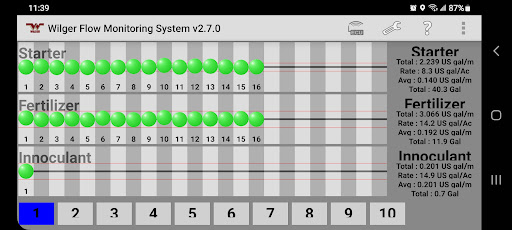 Android application Wilger Flow Monitoring System screenshort