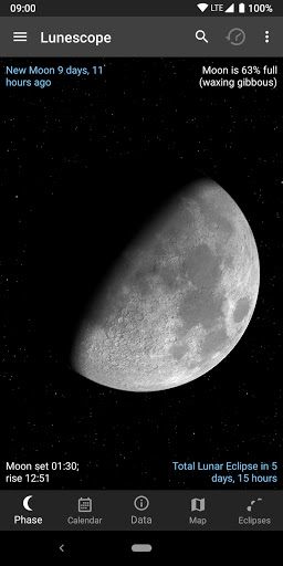 Android application Lunescope: Moon Phases+ screenshort