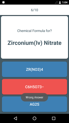Chemical Compound Formula Quiz Screen 3