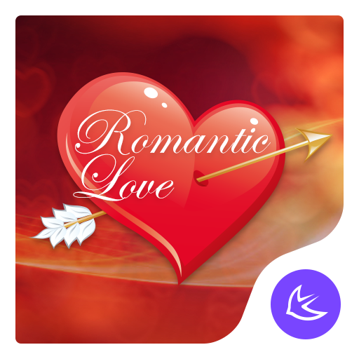 Red heart lovely-APUS Launcher 596.0.1001 Icon