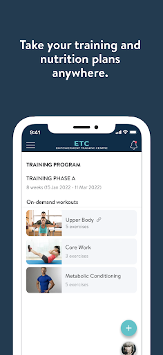 ETC Fitness App Screen 2