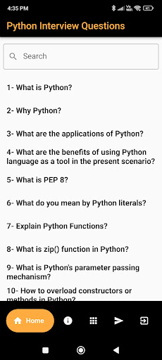 Android application Python Interview Questions screenshort
