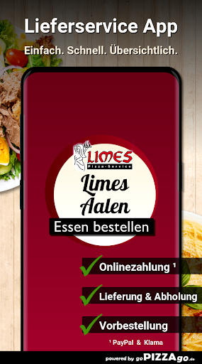 Android application Limes Pizza-Service Aalen screenshort