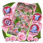 Cover Image of डाउनलोड Pink Rose Flowers Theme 1.0 APK