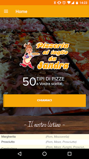Android application Pizzeria da Sandra screenshort