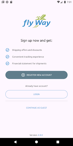 Android application Fly way screenshort