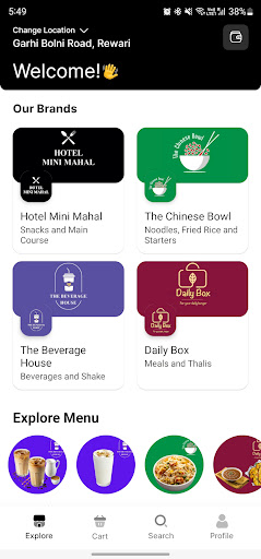 Android application Mahal Delivers screenshort