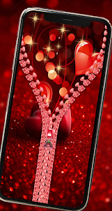 Rose Heart zipper Lock Screen