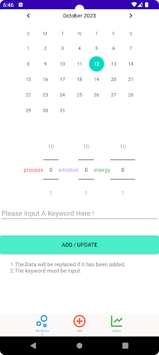Android application DayStatus screenshort