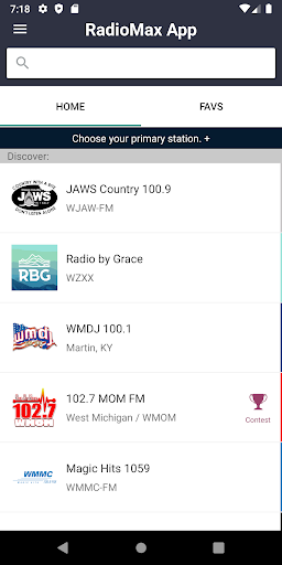 Android application RadioMax App screenshort