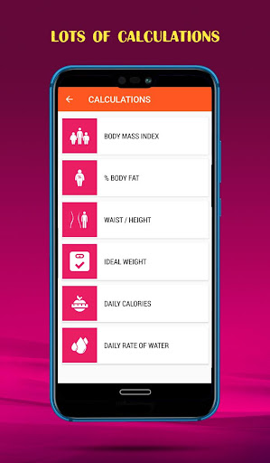 Android application Weight control. BMI calculator screenshort