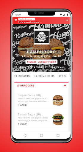 Android application Hamburgão screenshort