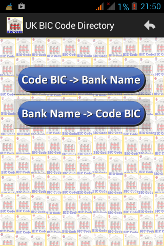Android application UK Bank List screenshort