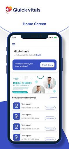 Android application QuickVitals screenshort