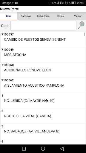 Android application Prometeo V3 screenshort